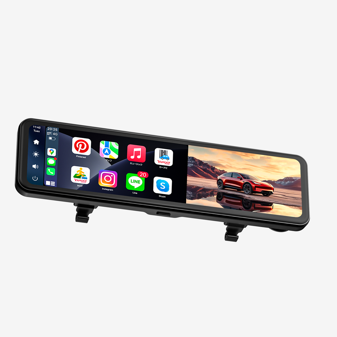 JADO G810S Plus wireless CarPlay mirror dash cam, 11-inch display