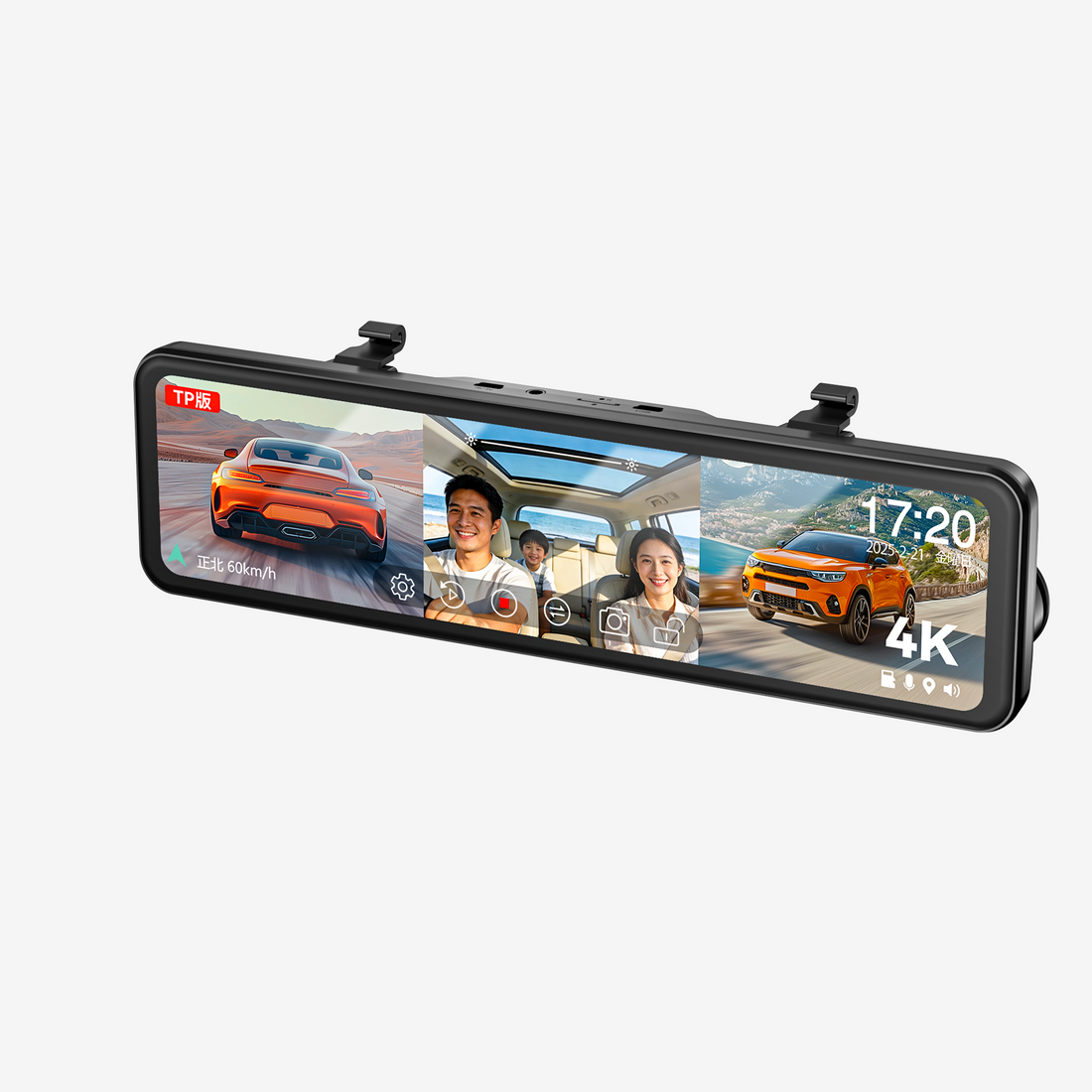 JADO G810 PRO 3-channel mirror dash cam with cabin camera